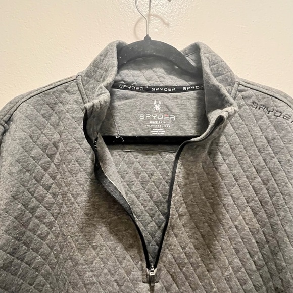 Spyder Other - Spyder sweater Mens large Charcoal Quilted Half-Zip Top